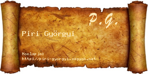 Piri Györgyi névjegykártya